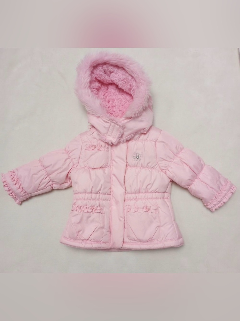 London Fog light pink infant coat, 12 months